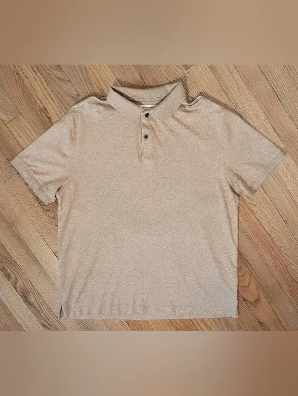 Old Money Banana Republic Tan Polo Shirt -  LARGE